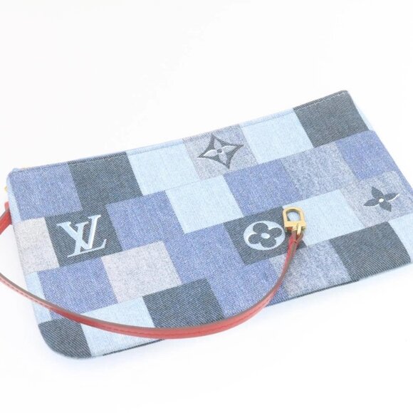 LOUIS VUITTON Monogram Denim Neverfull MM Tote Bag Blue M44981 LV Auth 22325S - Picture 11 of 16